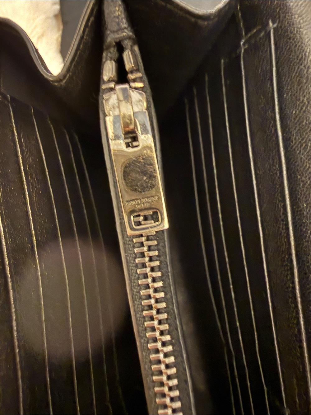 Saint Laurent Triquilt black wallet on chain WOC with aged silver hardware - Picture 9 of 10